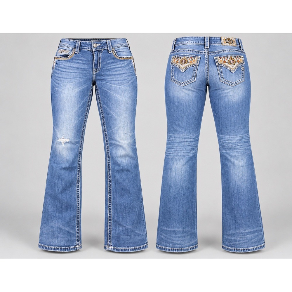 Miss Me Boot Jeans women 30x33 Embroidered Rhinestone org tribal y2k sequins